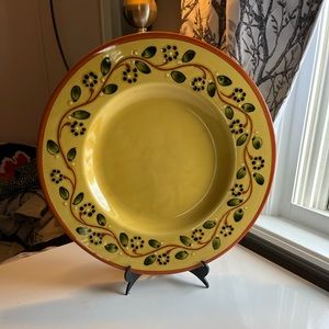 Williams Sonoma 14.5" Large Serving Platter Plate Hand Painted Yellow Italy